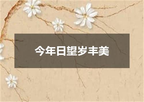 今年日望岁丰美