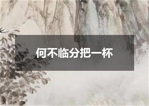 何不临分把一杯