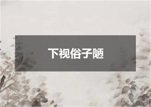 下视俗子陋