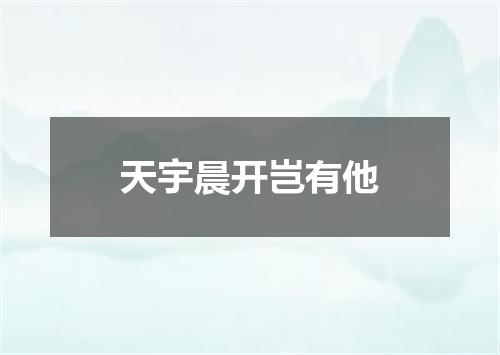 天宇晨开岂有他