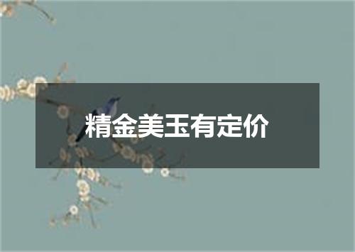 精金美玉有定价