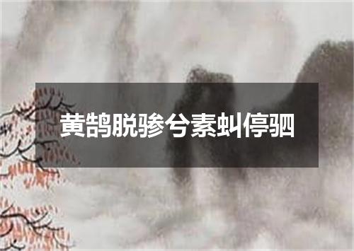 黄鹄脱骖兮素虯停驷