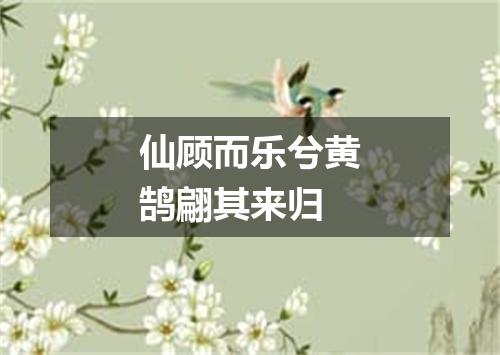 仙顾而乐兮黄鹄翩其来归