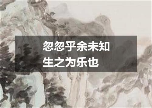 忽忽乎余未知生之为乐也