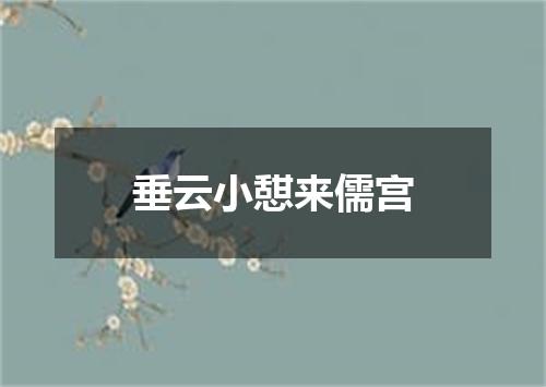垂云小憇来儒宫