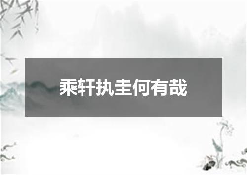 乘轩执圭何有哉