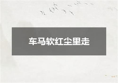 车马软红尘里走