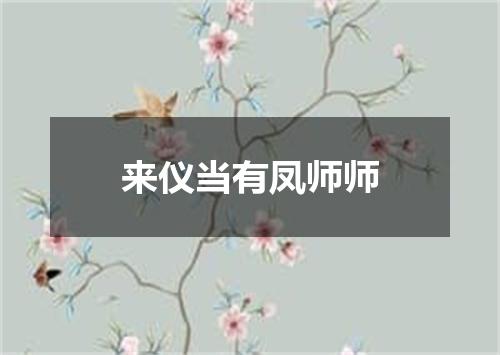 来仪当有凤师师