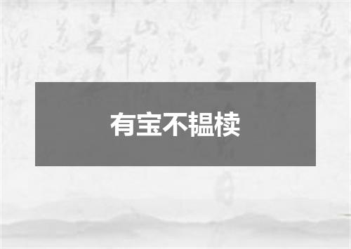 有宝不韫椟