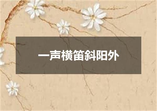 一声横笛斜阳外