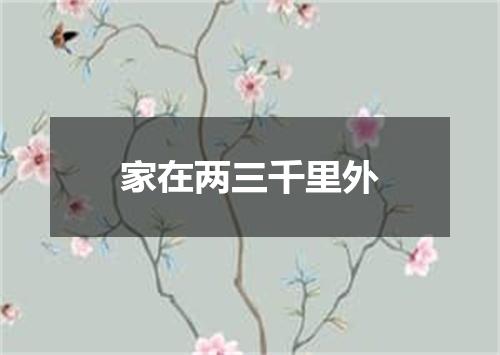 家在两三千里外