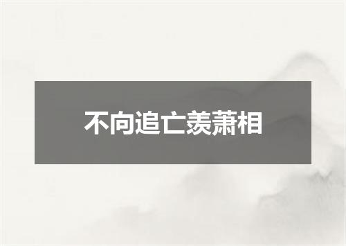 不向追亡羡萧相
