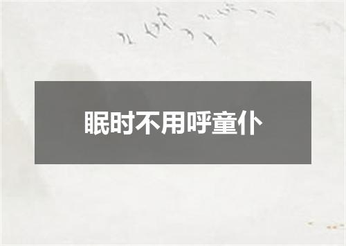 眠时不用呼童仆