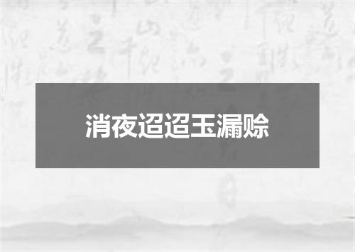 消夜迢迢玉漏赊