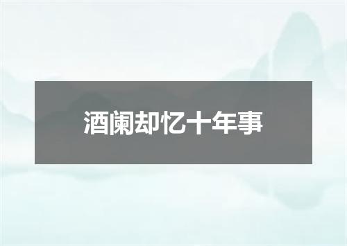 酒阑却忆十年事
