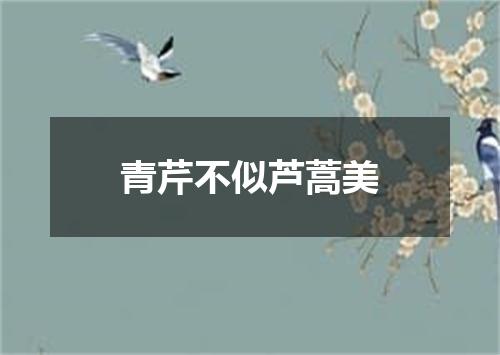 青芹不似芦蒿美