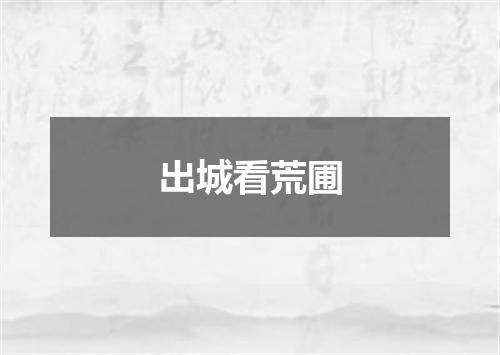 出城看荒圃
