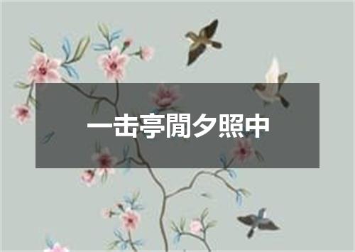 一击亭閒夕照中