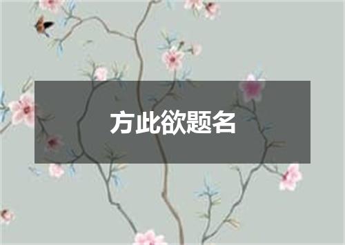 方此欲题名