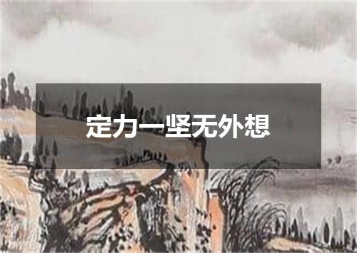 定力一坚无外想