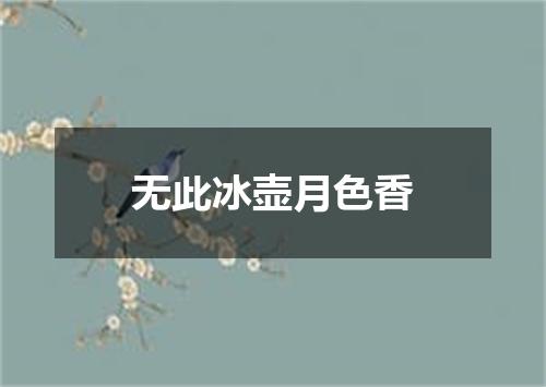 无此冰壶月色香