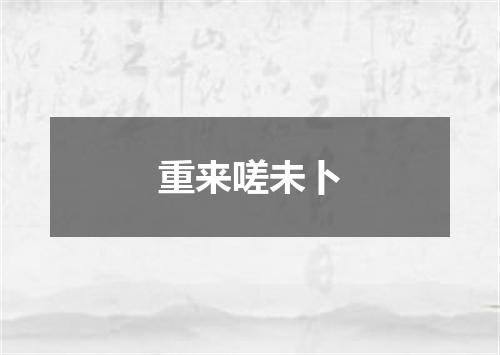 重来嗟未卜