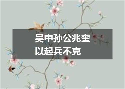 吴中孙公兆奎以起兵不克