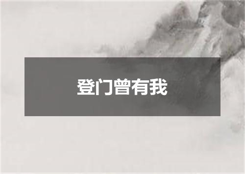 登门曾有我