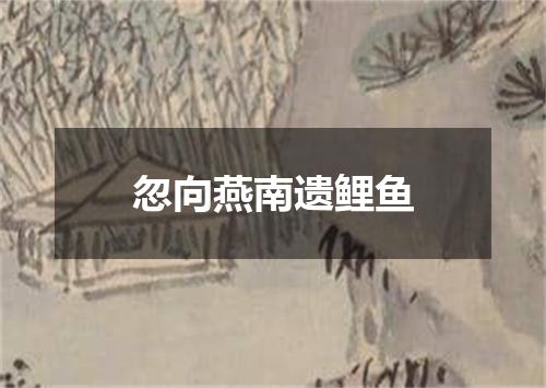 忽向燕南遗鲤鱼