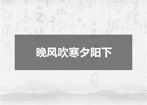 晚风吹寒夕阳下