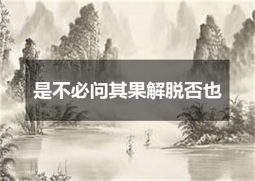 是不必问其果解脱否也