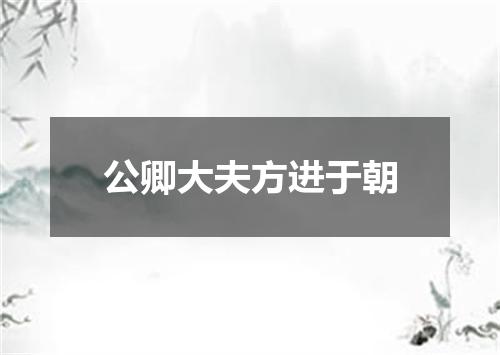 公卿大夫方进于朝