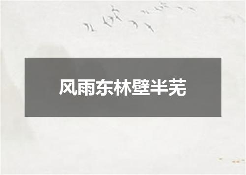 风雨东林壁半芜