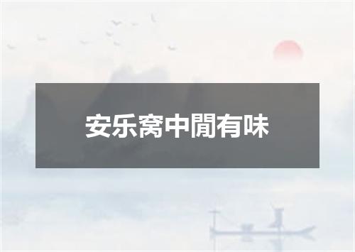 安乐窝中閒有味