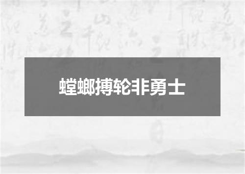 螳螂搏轮非勇士