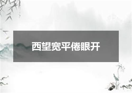 西望宽平倦眼开