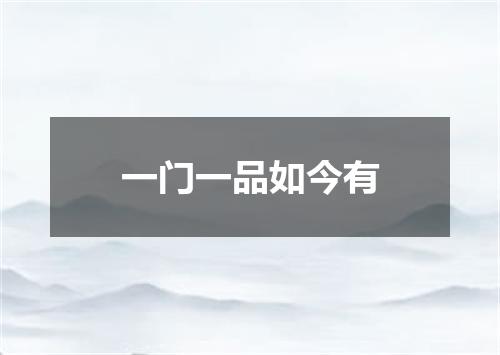 一门一品如今有