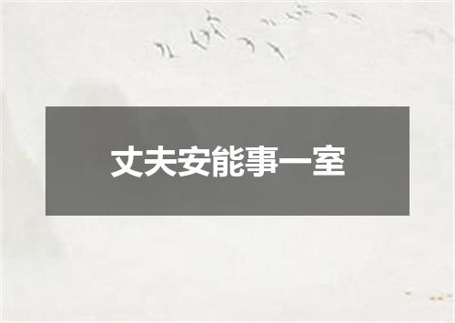 丈夫安能事一室
