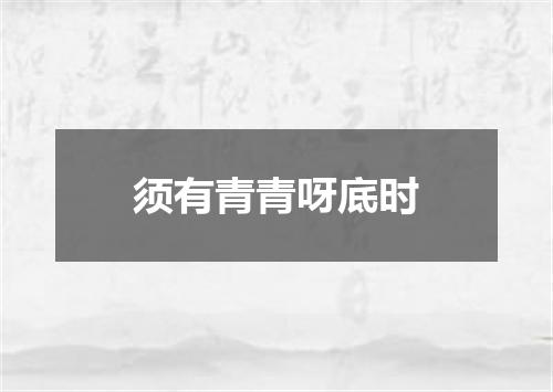 须有青青呀底时