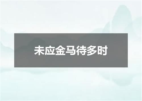 未应金马待多时