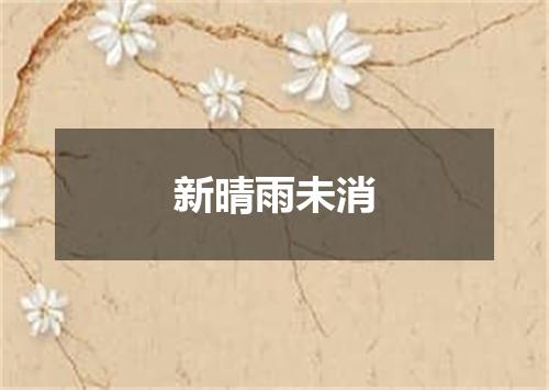 新晴雨未消