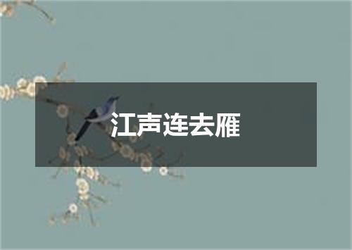 江声连去雁