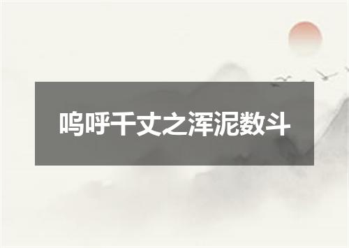 呜呼千丈之浑泥数斗