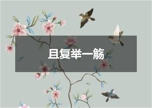 且复举一觞