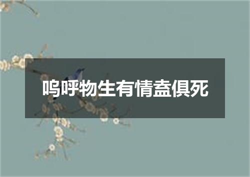 呜呼物生有情盍俱死