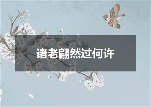 诸老翩然过何许