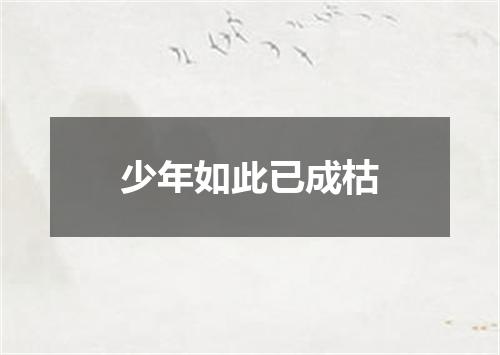 少年如此已成枯