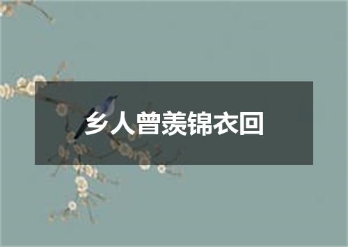 乡人曾羡锦衣回
