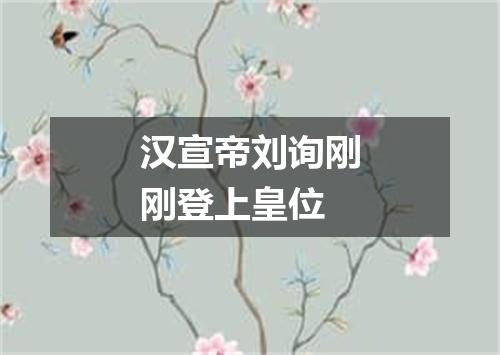 汉宣帝刘询刚刚登上皇位