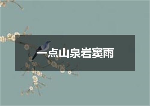一点山泉岩窦雨